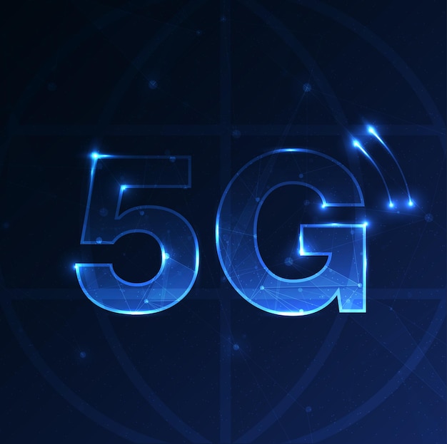 5g-symbool nieuwe draadloze internet wifi-verbinding vijfde innovatieve generatie van wereldwijde hoge snelheid