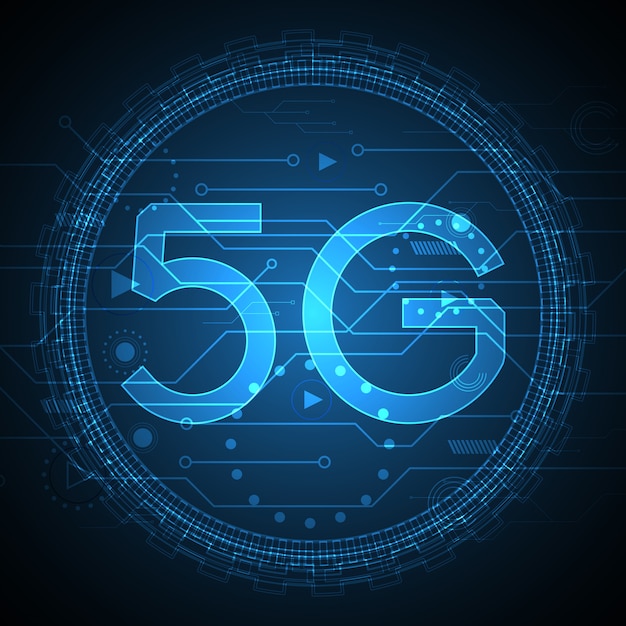 Vector 5g technologie abstracte circuit cirkel achtergrond