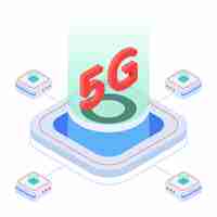 Vector 5g technology isometric icon