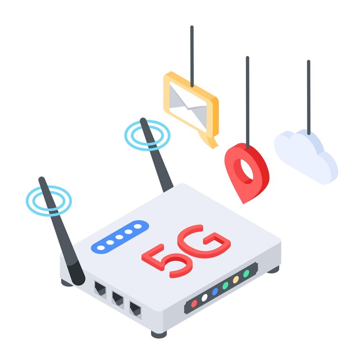 Vector 5g technology isometric icon