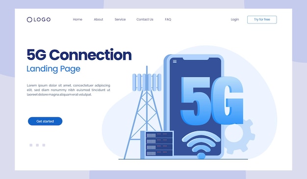 Технология 5g wifii быстрый интернет плоский векторный шаблон