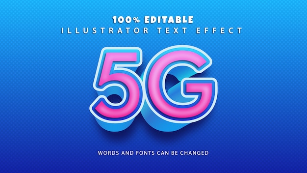 Vector 5g tekststijleffect, bewerkbare tekst