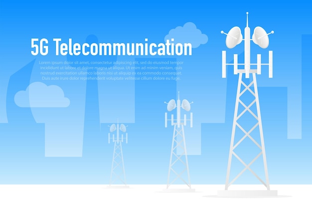 5G 무선망 초고속 모바일 인터넷 신호망