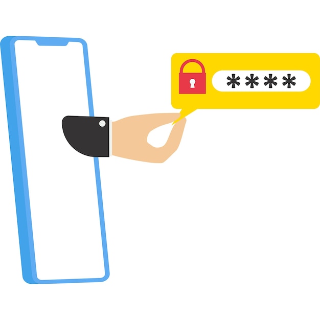 5hack the password from online system vector illustration in flat style