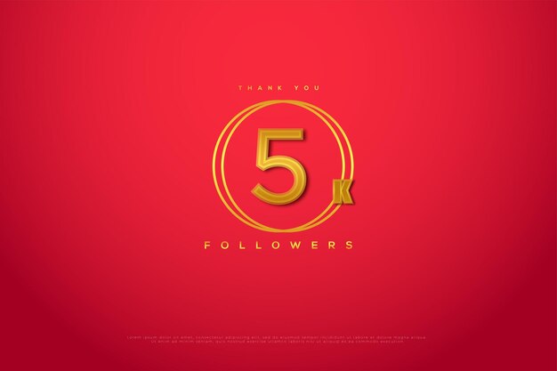 5k followers with 2 circle decoration.