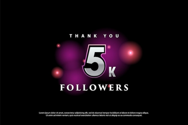 5k followers with a bright spot of light.