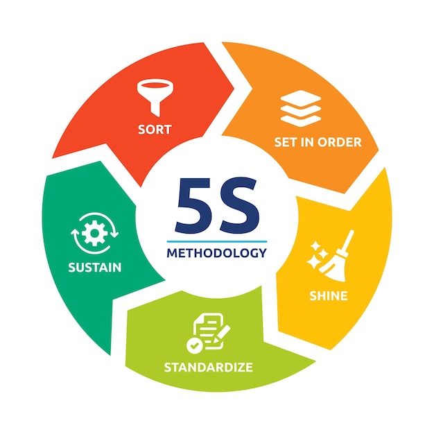 5s methodology management diagram. vector illustration