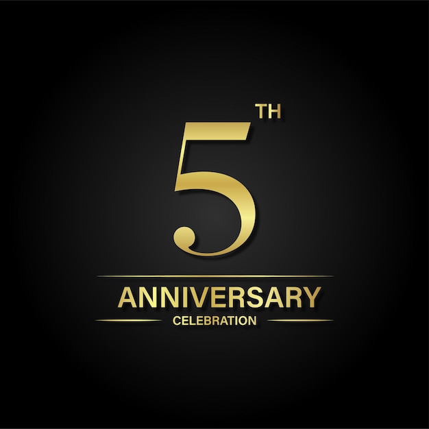 Premium Vector | 7th anniversary celebration with gold glitter color ...
