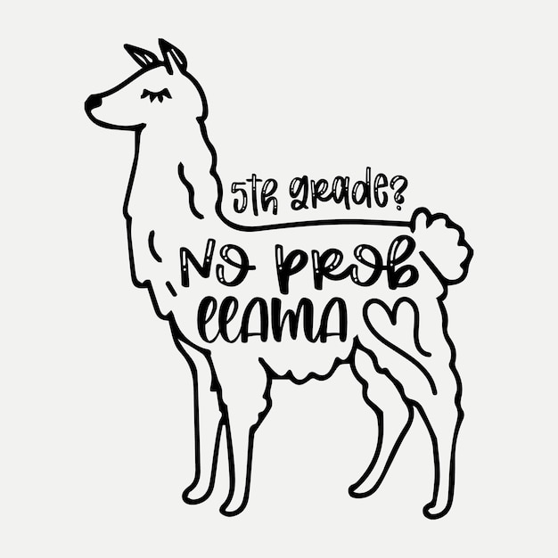 Premium Vector 5th grade no prob llama