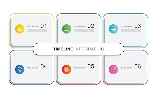 6 data infographics tab paper index template Vector illustration business abstract background