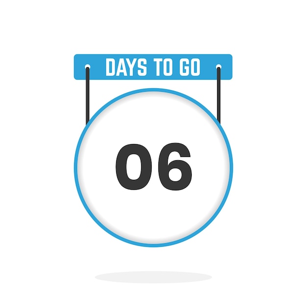 Vector 6 days left countdown for sales promotion 6 days left to go promotional sales banner
