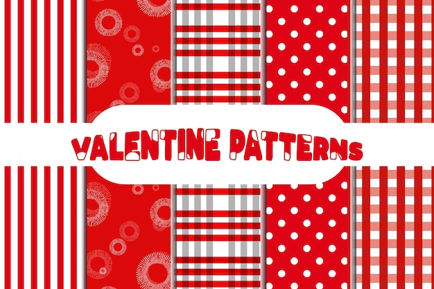 6 digital valentine patterns collection