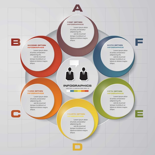 6 options presentation infographics template.