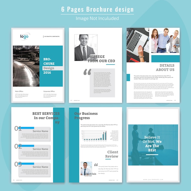 Vector 6 pages corporate brochure design