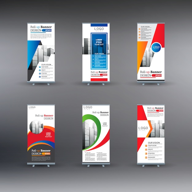 6 set Banner-activiteiten oprollen