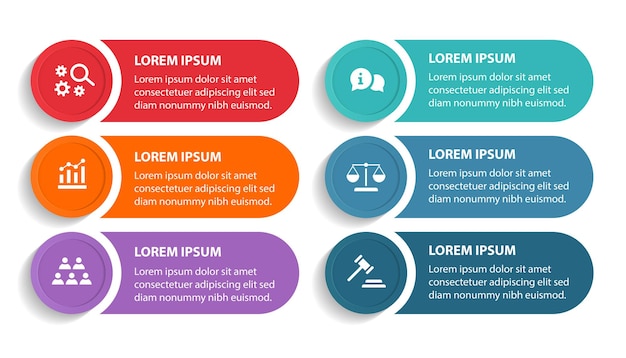6 stappen infographic flowchart ontwerp sjabloon