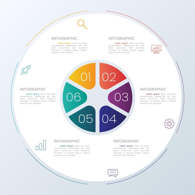 6 stappen van circulaire presentatie Infografiek