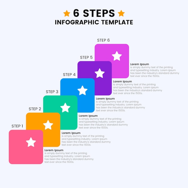 Vettore modello infografica a 6 passaggi