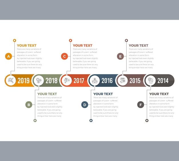 Vector 6 steps timeline infographics