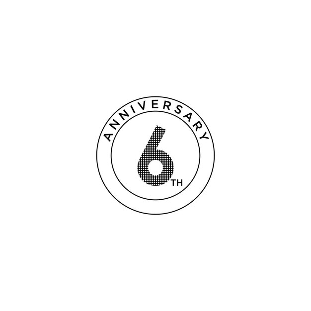 6 th anniversary icon logo design