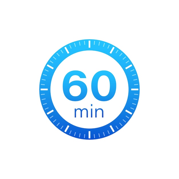 The 60 minutes, stopwatch vector icon