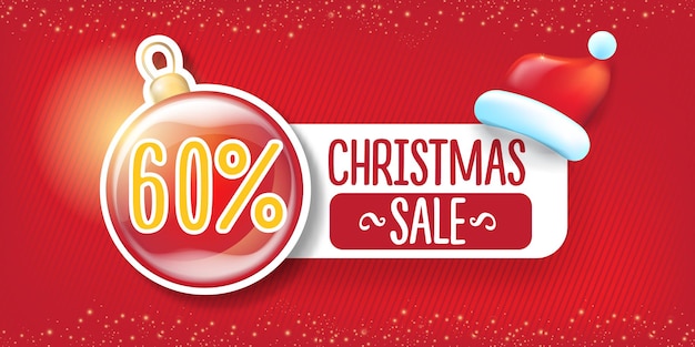 60 percent off christmas sale banner design template