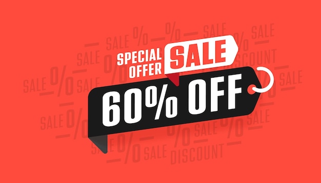 Vector 60 percent off sale banner advertising special offer