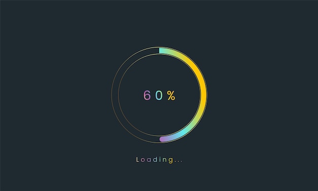 60 percent rainbow loading bar uploading bar for user interface colorful Futuristic loading bar