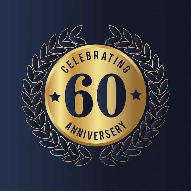 Vector 60 year anniversary badge