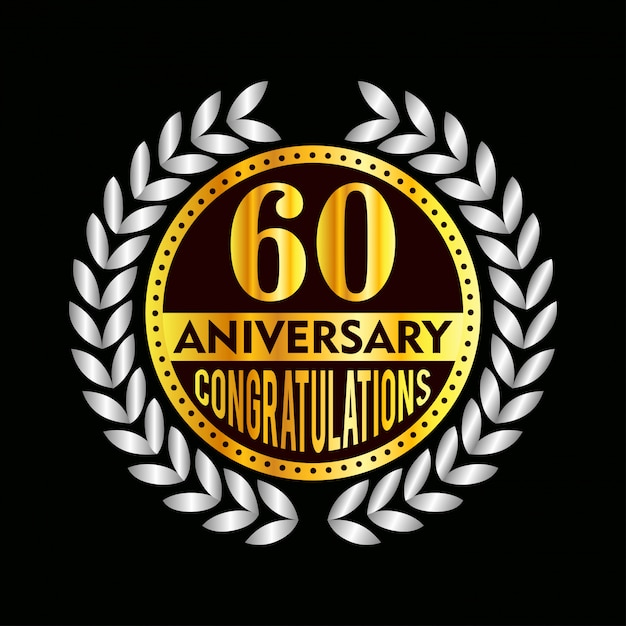 Vector 60 year anniversary badge