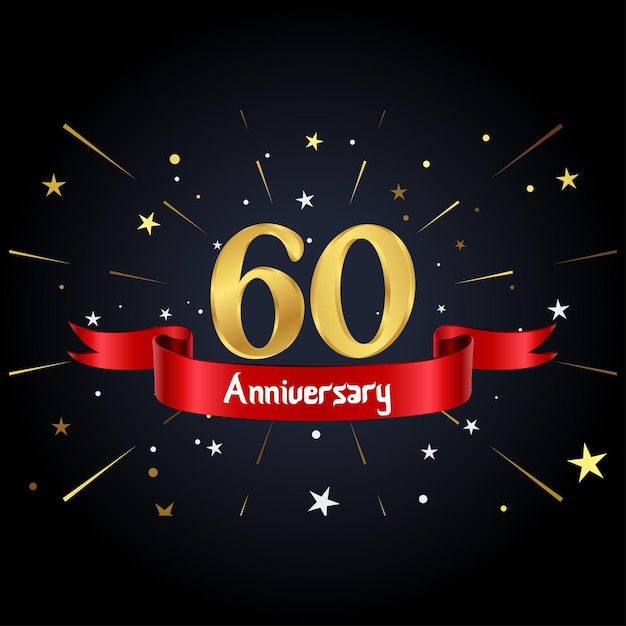 Premium Vector 60 year anniversary celebration