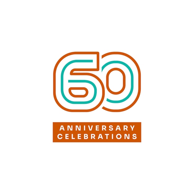 60 years anniversary celebrations logo concept