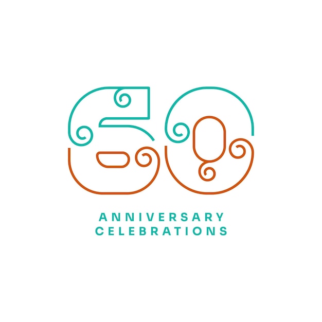 Vector 60 years anniversary celebrations logo concept