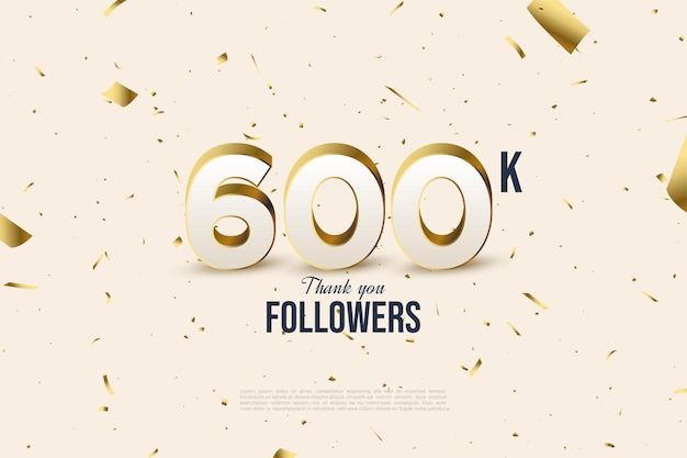 Sfondo di 600k follower con lamina d'oro sparsa