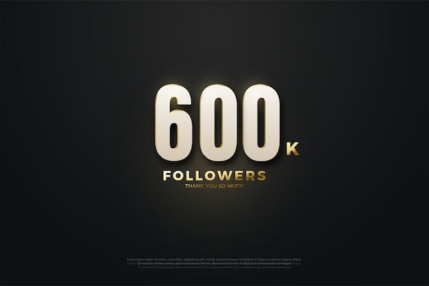 600k followers with shining numbers