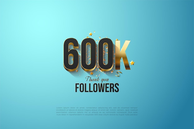 600k followers with solid gold plated numbers