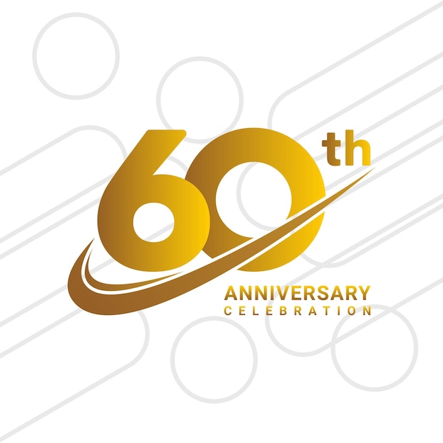 60e verjaardag viering gouden jubileum viering logo type geïsoleerd op witte achtergrond vector illustratie