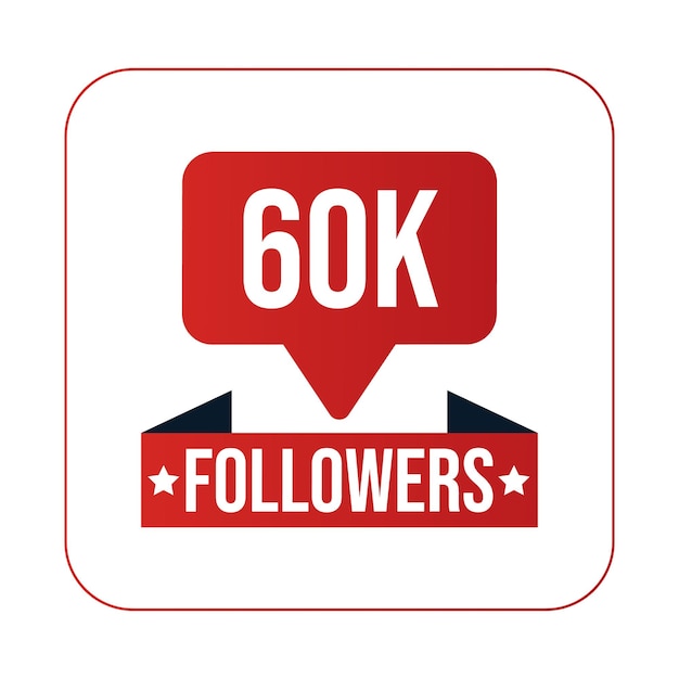 60K Followers Design Template Vector Illustratie