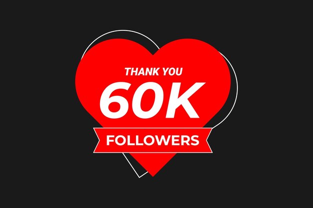 60k social media followers thank you banner.