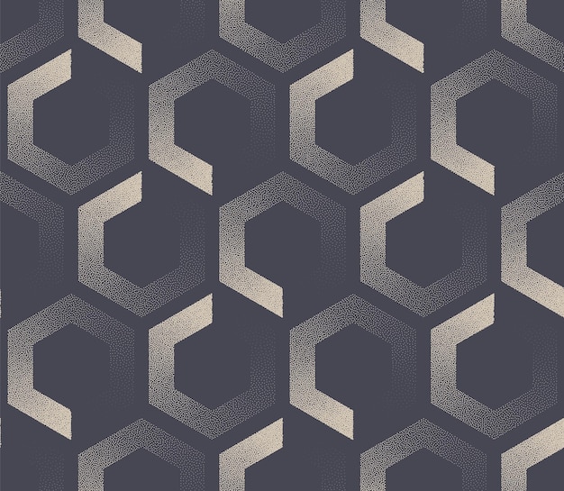 60s retro fashion geometric hexagons seamless pattern vector abstract background