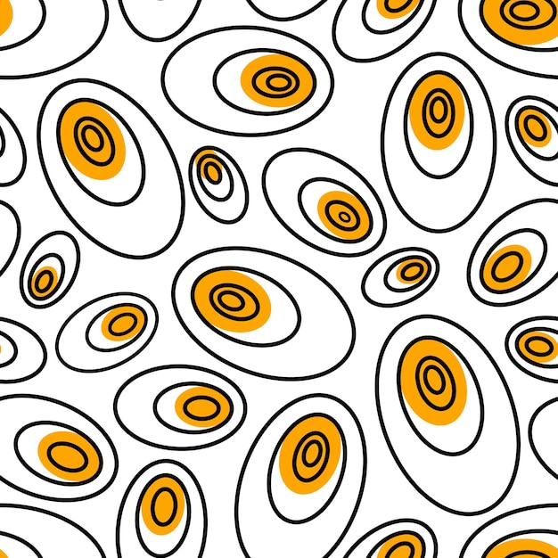 60s Retro vintage abstract pattern with ovals