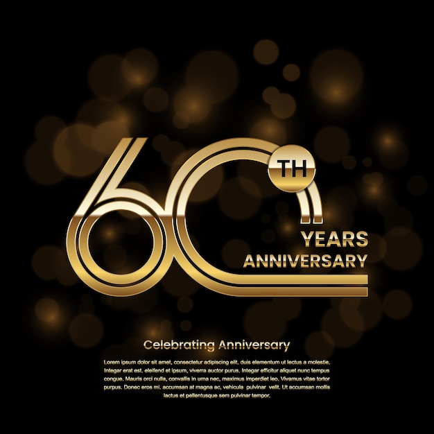 60th Anniversary Anniversary logo design with double line concept Vector Template