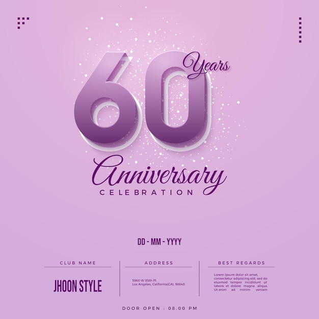 60th anniversary invitation with simple design