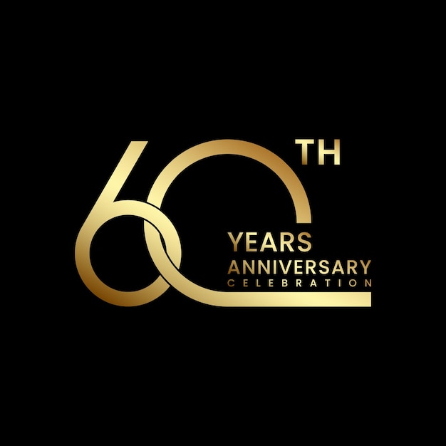 Vector 60th anniversary logo golden anniversary vector template