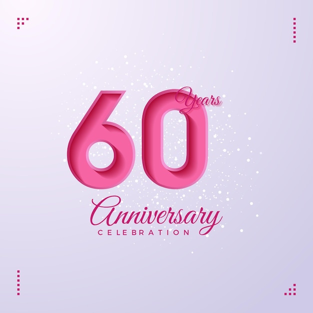 60th anniversary party invitation with numbers illustration