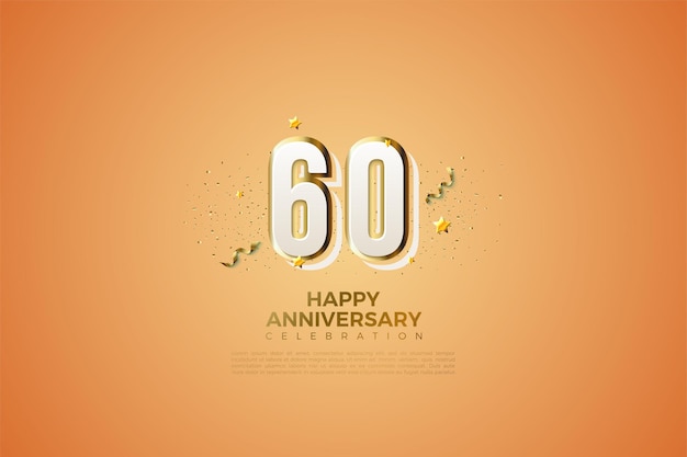 60th anniversary with modern design numbers