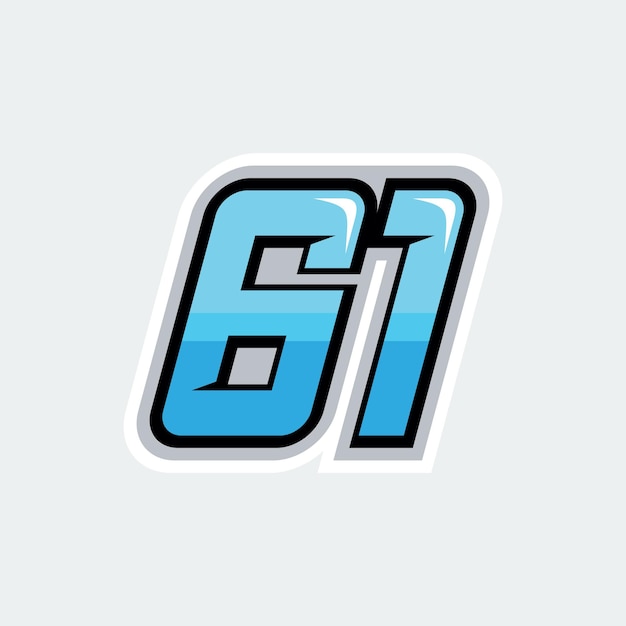 Vector 61 racing numbers logo vector