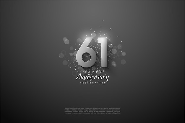 61e verjaardagsviering met zwart-witte kleuren.