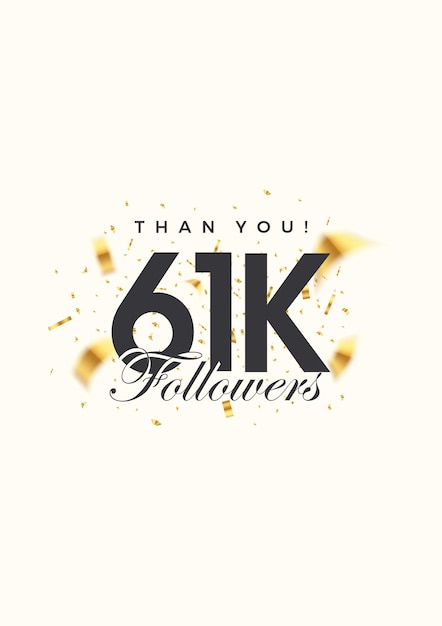 61k followers number posters greeting banners for social media posts