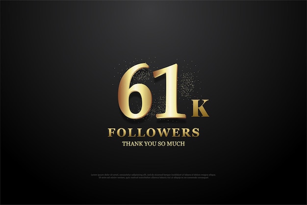 61k followers with curved number illustration.